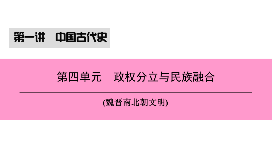 （新課標(biāo)深圳專用）中考?xì)v史總復(fù)習(xí) 第一講 中國(guó)古代史 第四單元 政權(quán)分立與民族融合課件_第1頁(yè)