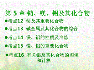 600分考點 700分考法（A）高考化學(xué)總復(fù)習(xí) 第5章 鈉、鎂、鋁及其化合物課件