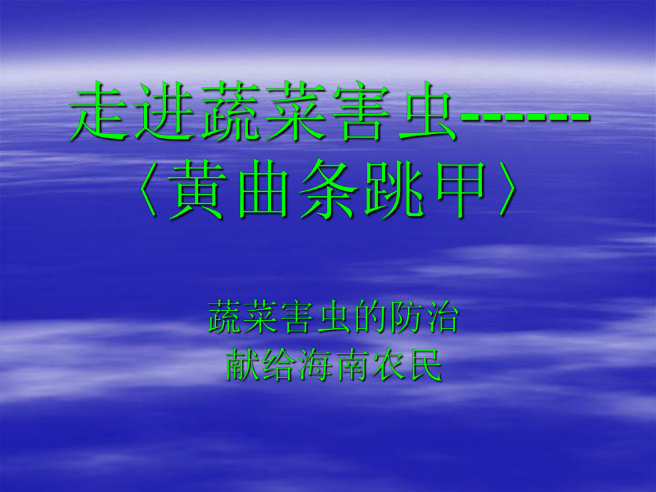 走進(jìn)蔬菜害蟲------〈黃曲條跳甲〉課件_第1頁