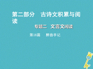 重慶市2018年中考語(yǔ)文總復(fù)習(xí) 第二部分 古詩(shī)文積累與閱讀 專(zhuān)題二 文言文閱讀 第16篇 醉翁亭記課件