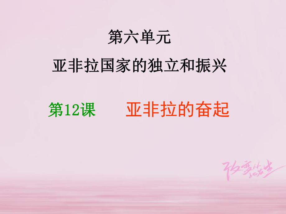 江蘇省如皋市白蒲鎮(zhèn)九年級(jí)歷史下冊(cè) 第12課 亞非拉的奮起課件 新人教_第1頁(yè)