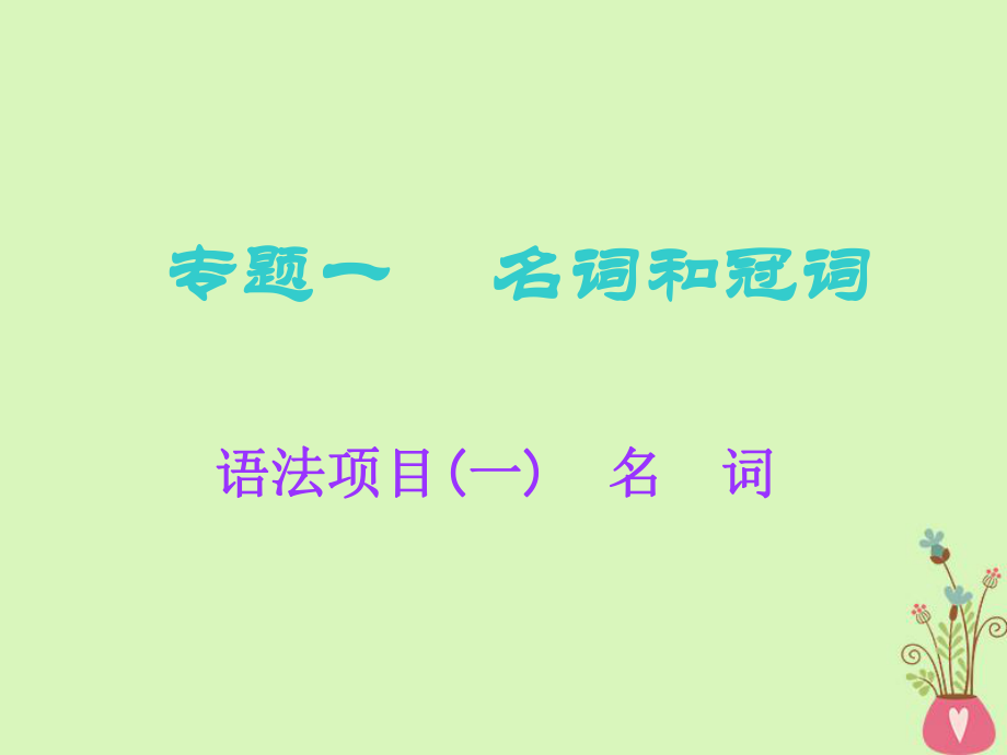 高考英语一轮复习 语法专项 专题一 名词和冠词 语法项目（一）名词课件 北师大_第1页