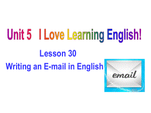 河北省保定市蓮池區(qū)七年級英語下冊 Unit 5 I Love Learning English Lesson 30 Writing an Email in English課件 （新）冀教