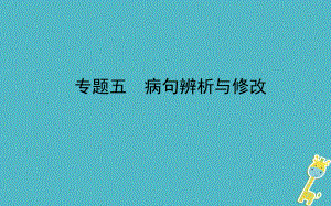 山東省德州市2018年中考語文 專題復(fù)習(xí)五 病句辨析與修改課件