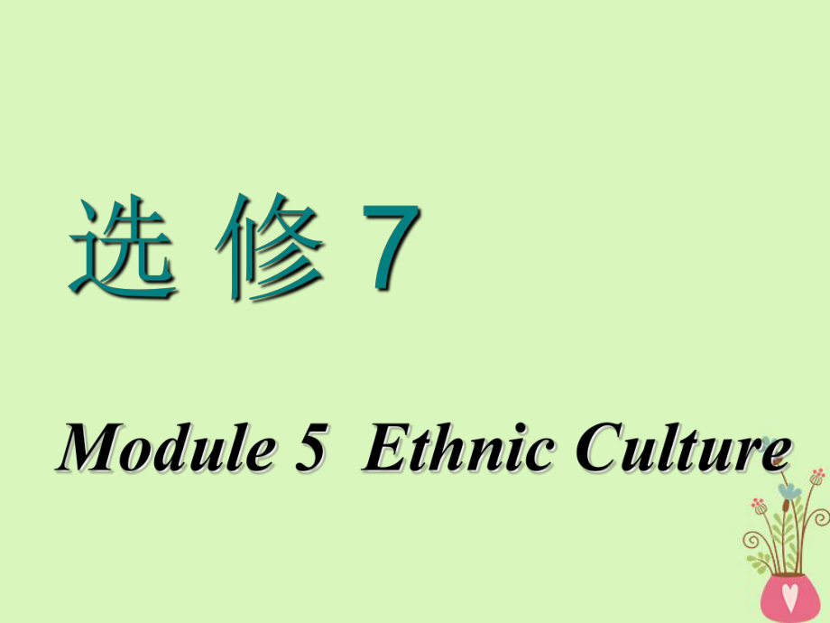 高考英語一輪復(fù)習(xí) Module 5 Ethnic Culture課件 外研選修7_第1頁