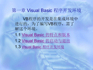 第一章VisualBasi程序开发环境