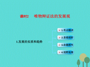 （全國通用Ⅱ）高考政治一輪復(fù)習(xí) 考點專題 模塊4 單元15 課時2 唯物辯證法的發(fā)展觀 考點一 發(fā)展的實質(zhì)和趨勢課件