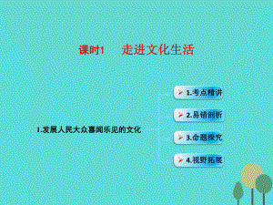 （全國通用Ⅱ）高考政治一輪復(fù)習(xí) 考點(diǎn)專題 模塊3 單元12 課時1 走進(jìn)文化生活 考點(diǎn)一 發(fā)展人民大眾喜聞樂見的文化課件