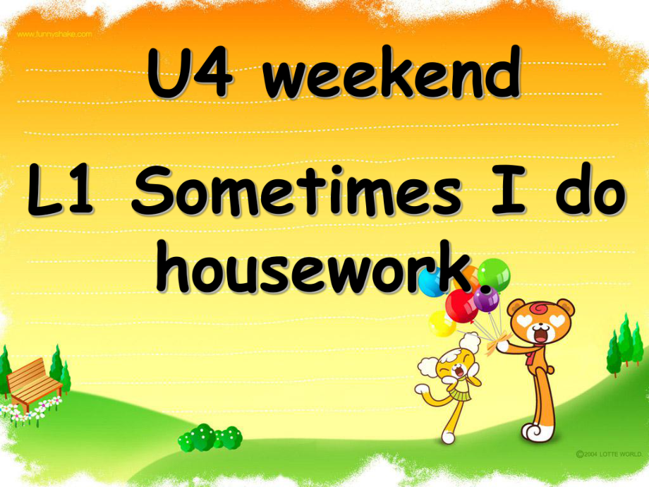 魯科版英語四年級下冊Unit 4Lesson 1 Sometimes I do housework課件1_第1頁