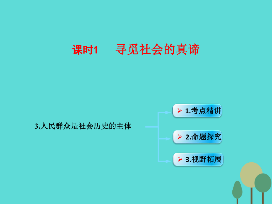 （全國(guó)通用Ⅱ）高考政治一輪復(fù)習(xí) 考點(diǎn)專(zhuān)題 模塊4 單元16 課時(shí)1 尋覓社會(huì)的真諦 考點(diǎn)三 人民群眾是歷史的創(chuàng)造者課件_第1頁(yè)