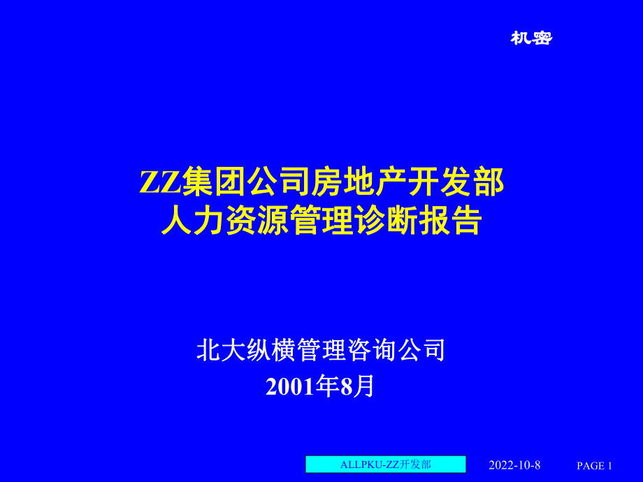 XX集团公司房地产开发部人力资源管理诊断报告_第1页