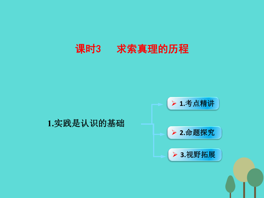 （全國通用Ⅱ）高考政治一輪復(fù)習(xí) 考點專題 模塊4 單元14 課時3 求索真理的歷程 考點一 實踐是認(rèn)識的基礎(chǔ)課件_第1頁