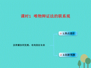 （全國通用Ⅱ）高考政治一輪復習 考點專題 模塊4 單元15 課時1 唯物辯證法的聯(lián)系觀 熱點突破 京津冀協(xié)同發(fā)展布局美好未來課件