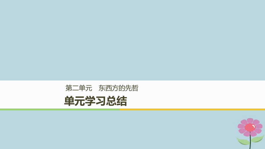 （全國通用）高中歷史 第二單元 東西方的先哲專題學(xué)習(xí)總結(jié)課件 新人教選修4_第1頁