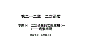 （武漢專）九年級(jí)數(shù)學(xué)上冊(cè) 第二十二章 二次函數(shù) 專題14 二次函數(shù)的實(shí)際應(yīng)用（一）—利潤(rùn)問題課件 （新）新人教