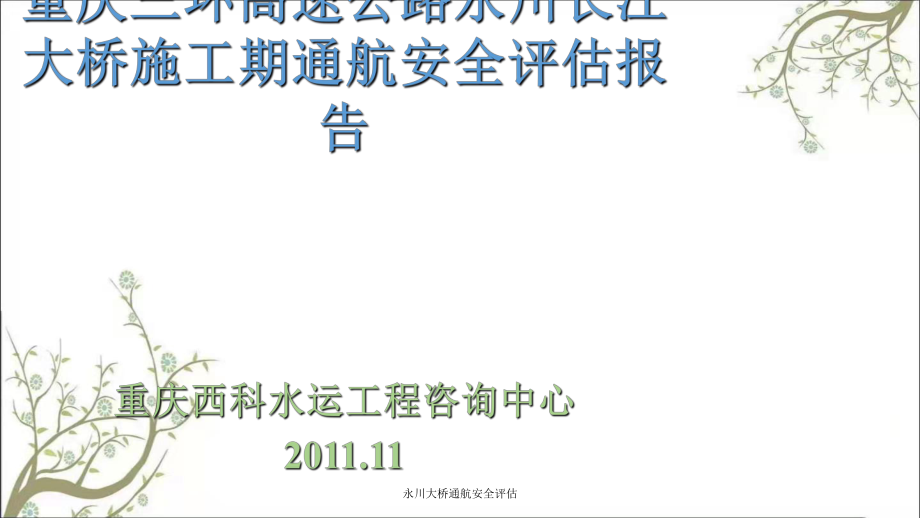 永川大桥通航安全评估PPT课件_第1页