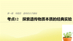 （通用）高考生物二輪復(fù)習(xí) 專題四 遺傳的分子基礎(chǔ) 考點(diǎn)12 探索遺傳物質(zhì)本質(zhì)的經(jīng)典實(shí)驗(yàn)課件