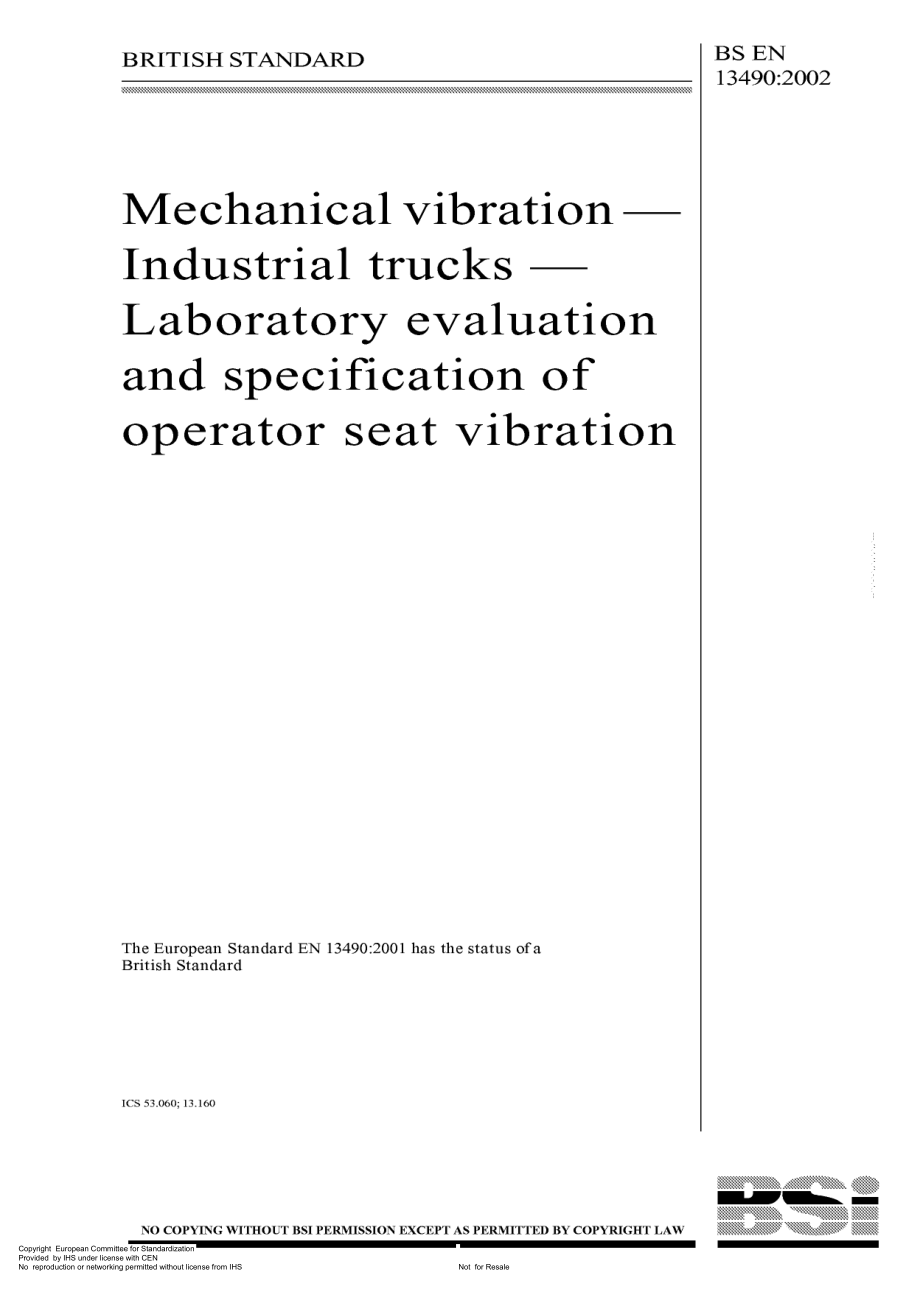 【BS英國標準】BSEN13490-2002機械振動.工業(yè)貨車.駕駛員座椅振動的實驗室評定和規(guī)范.doc_第1頁
