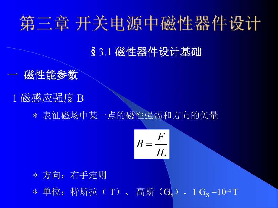 開關電源設計教程-第三章開關電源中磁性器件設計.ppt_第1頁