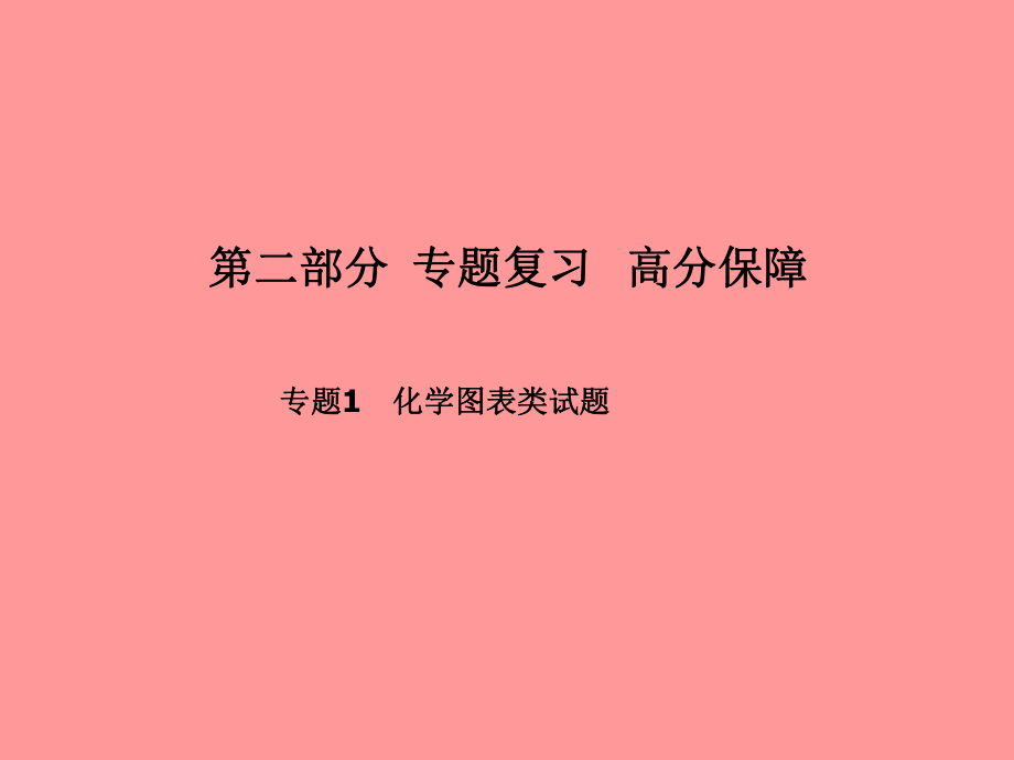 （聊城專）中考化學總復習 第二部分 專題復習 高分保障 專題1 化學圖表類試題課件 魯教_第1頁