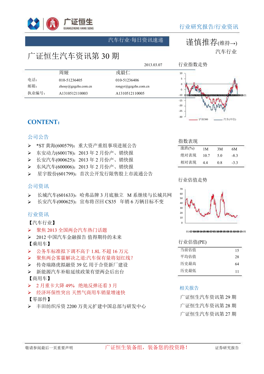 汽车行业每日资讯速递第30期130307_第1页