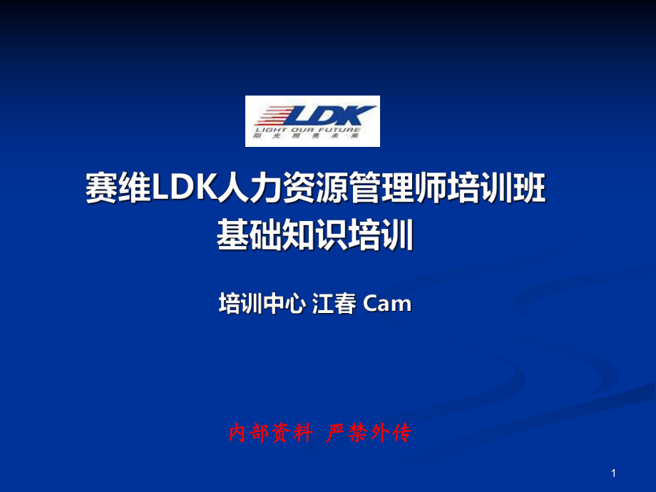 赛维LDK人力资源管理基础培训案例_第1页