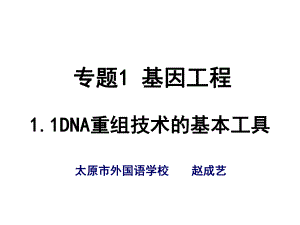 选修3专题1基因工程11DNA重组技术的基本工具