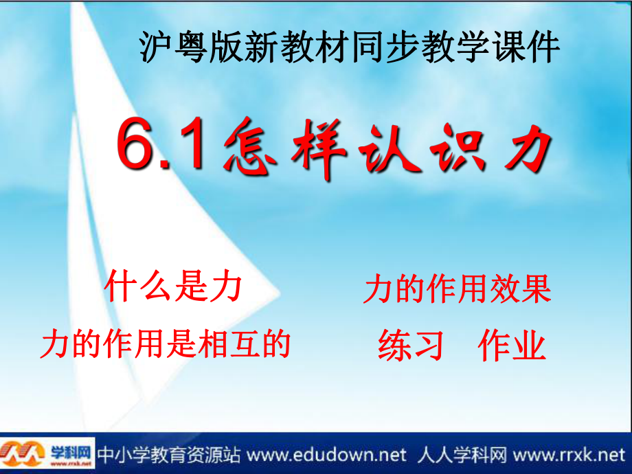 粵滬版八年級下冊61《怎樣認識力物》PPT課件2_第1頁