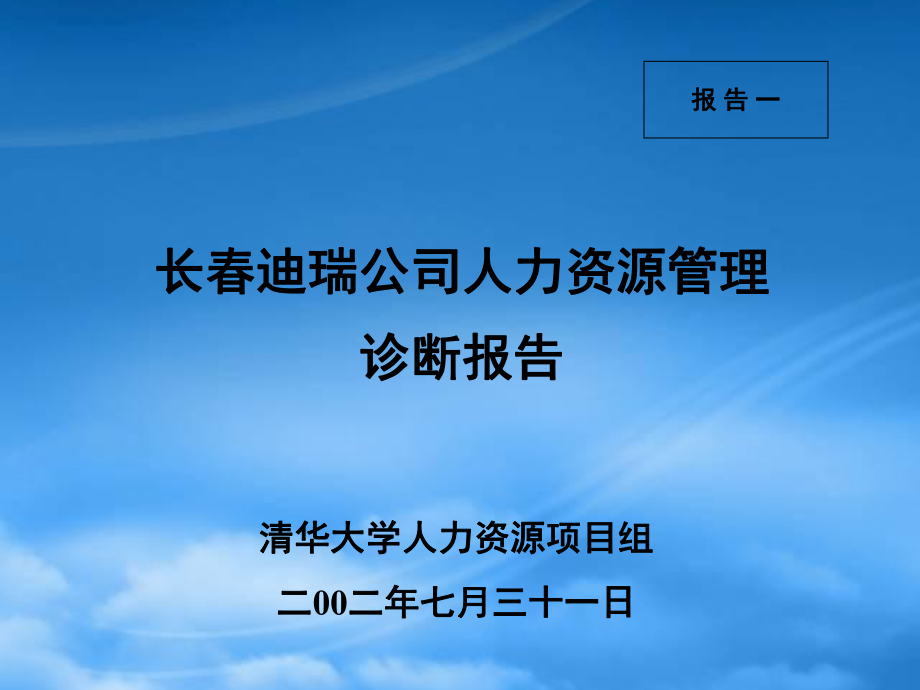 长春某有限公司人力资源管理诊断报告_第1页