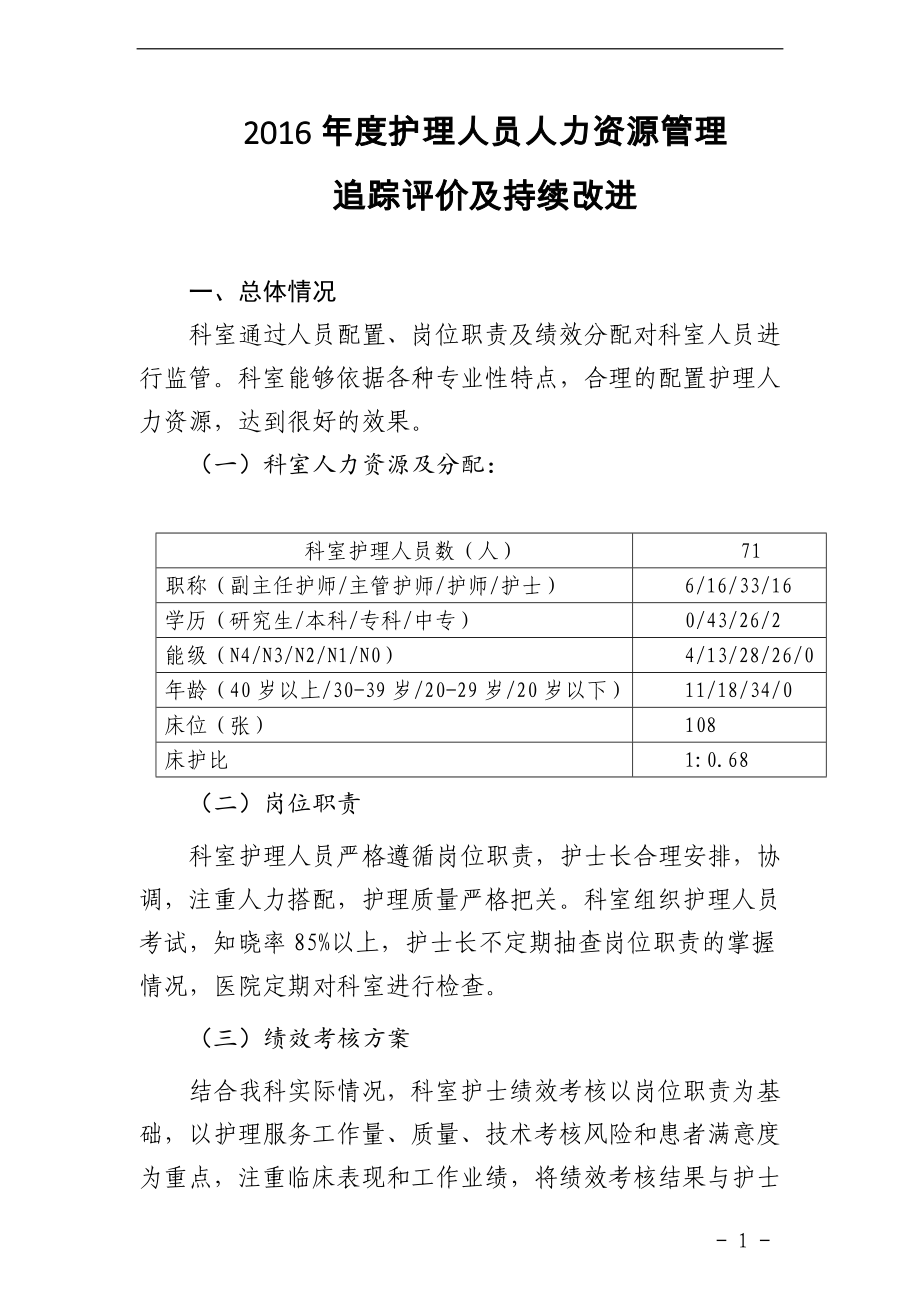 2017年護(hù)理人員管理追蹤評價(jià)與持續(xù)改進(jìn).doc_第1頁