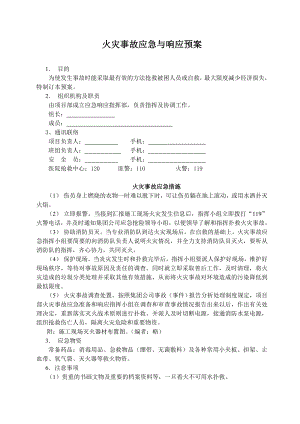 火災(zāi)、觸電、中毒、墜落應(yīng)急預(yù)案