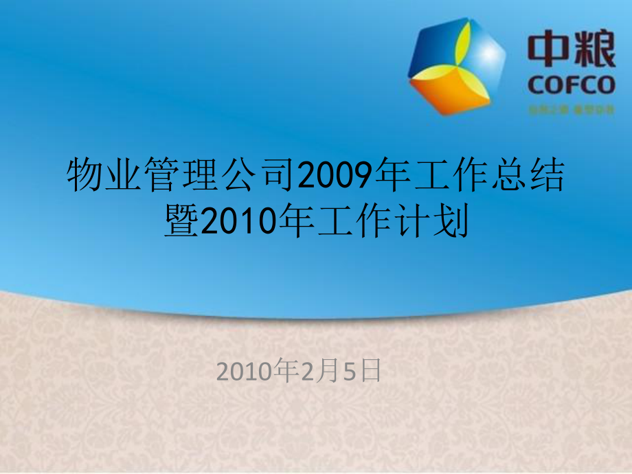 物業(yè)管理公司2009年工作總結.ppt_第1頁