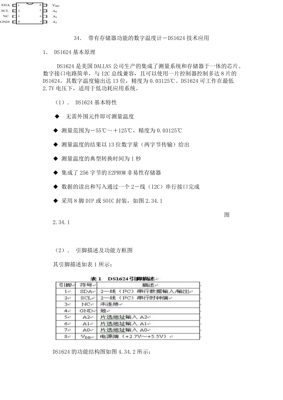 034、帶有存儲(chǔ)器功能的數(shù)字溫度計(jì)－DS1624技術(shù)應(yīng)用_第1頁(yè)