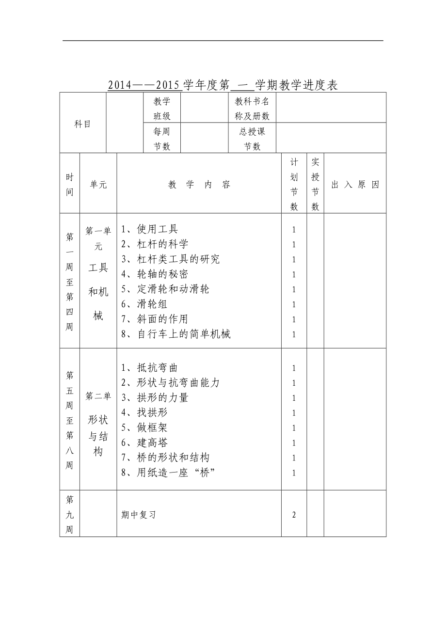 教育科學(xué)出版社六年級上冊科學(xué)全冊教案.doc_第1頁