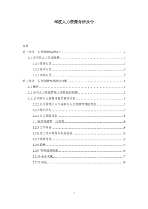 年度人力資源分析報(bào)告