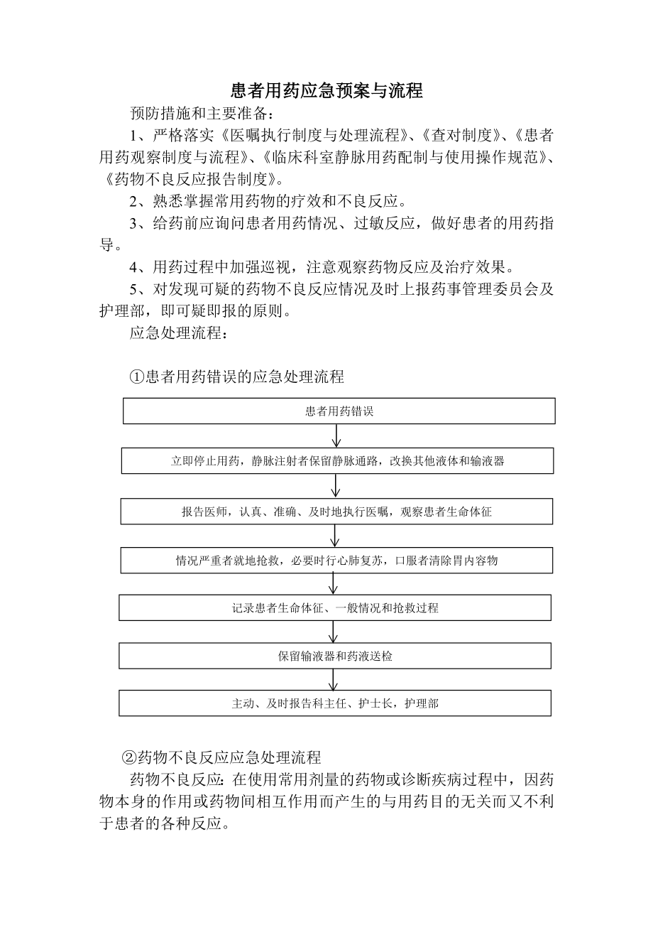 患者用藥應(yīng)急預(yù)案與流程.doc_第1頁