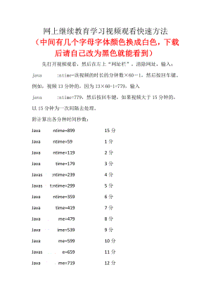 網(wǎng)上繼續(xù)教育學習視頻觀看快速方法.doc