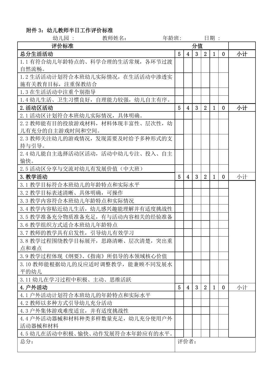 幼兒園半日活動評價標準.docx_第1頁