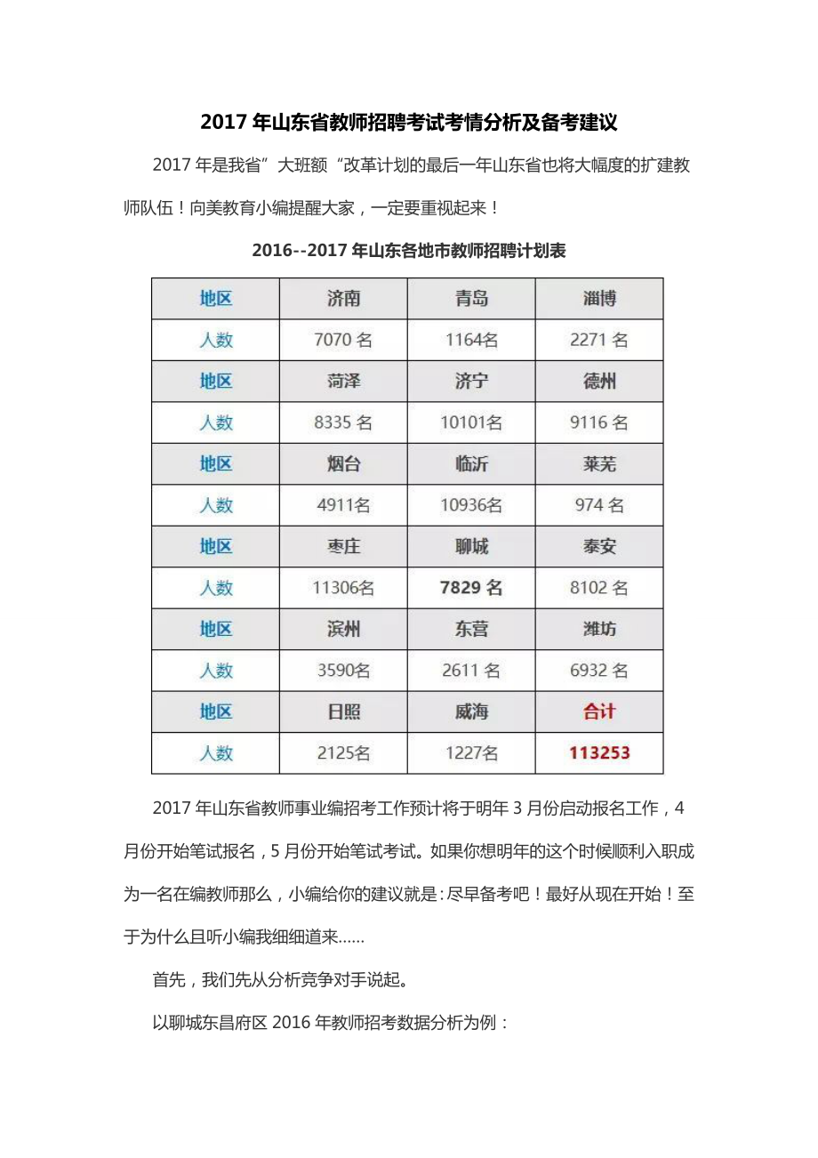 2017年山東省教師招聘考試考情分析及備考建議_第1頁