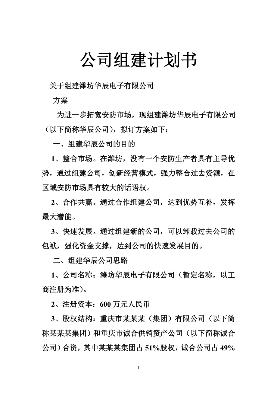 公司組建計(jì)劃書.doc_第1頁(yè)