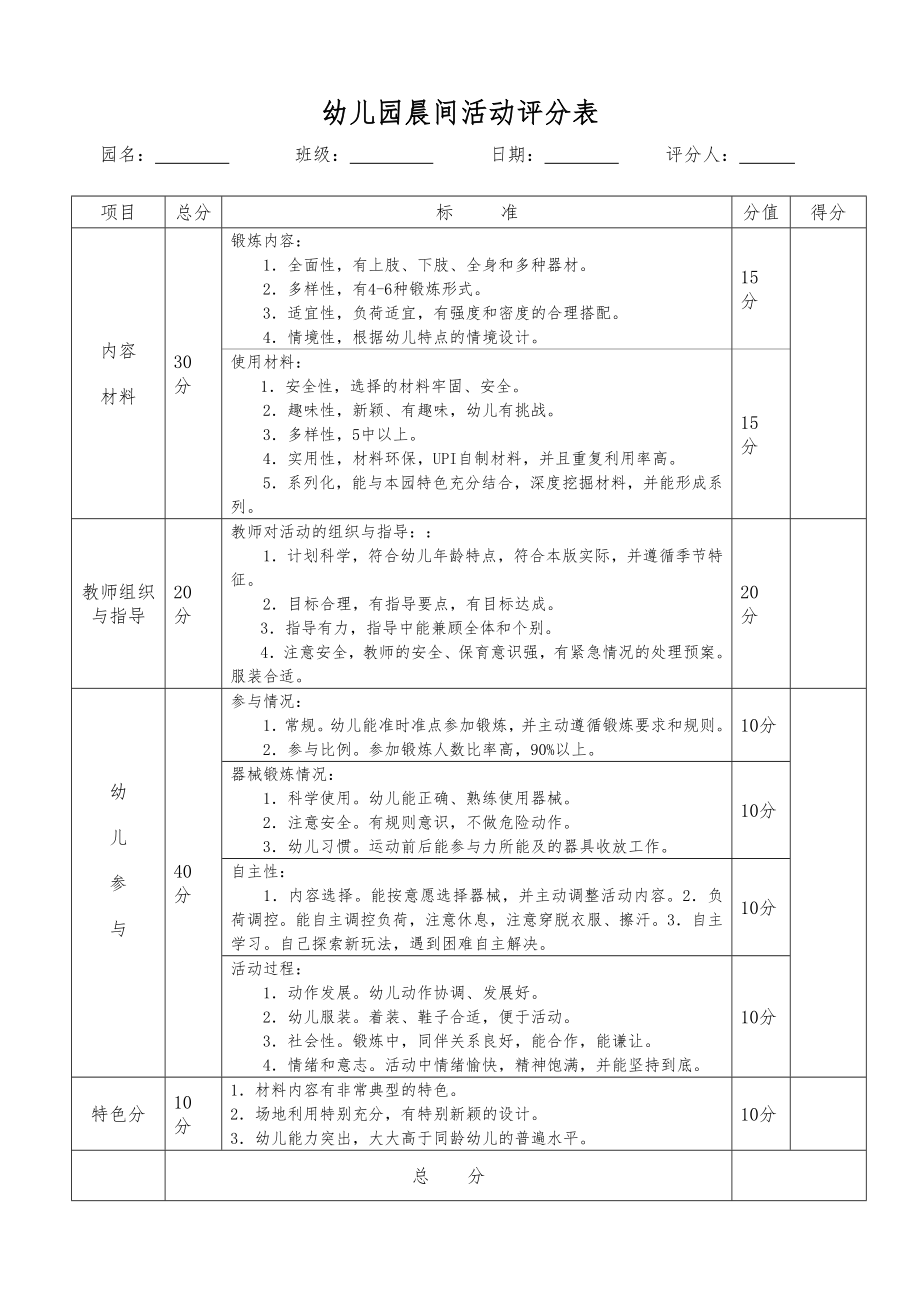 晨間活動評分表.doc_第1頁