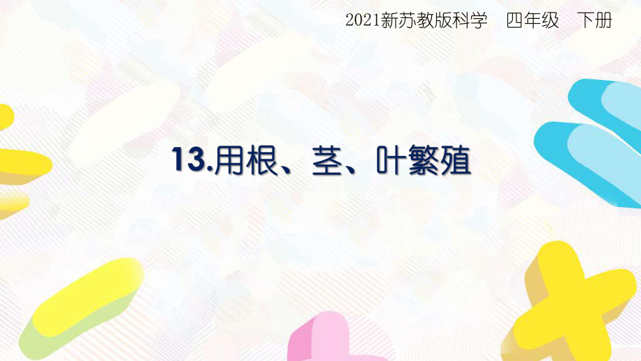 2021揚州新蘇教版四年級科學下冊13.《用根、莖、葉繁殖》課件_第1頁