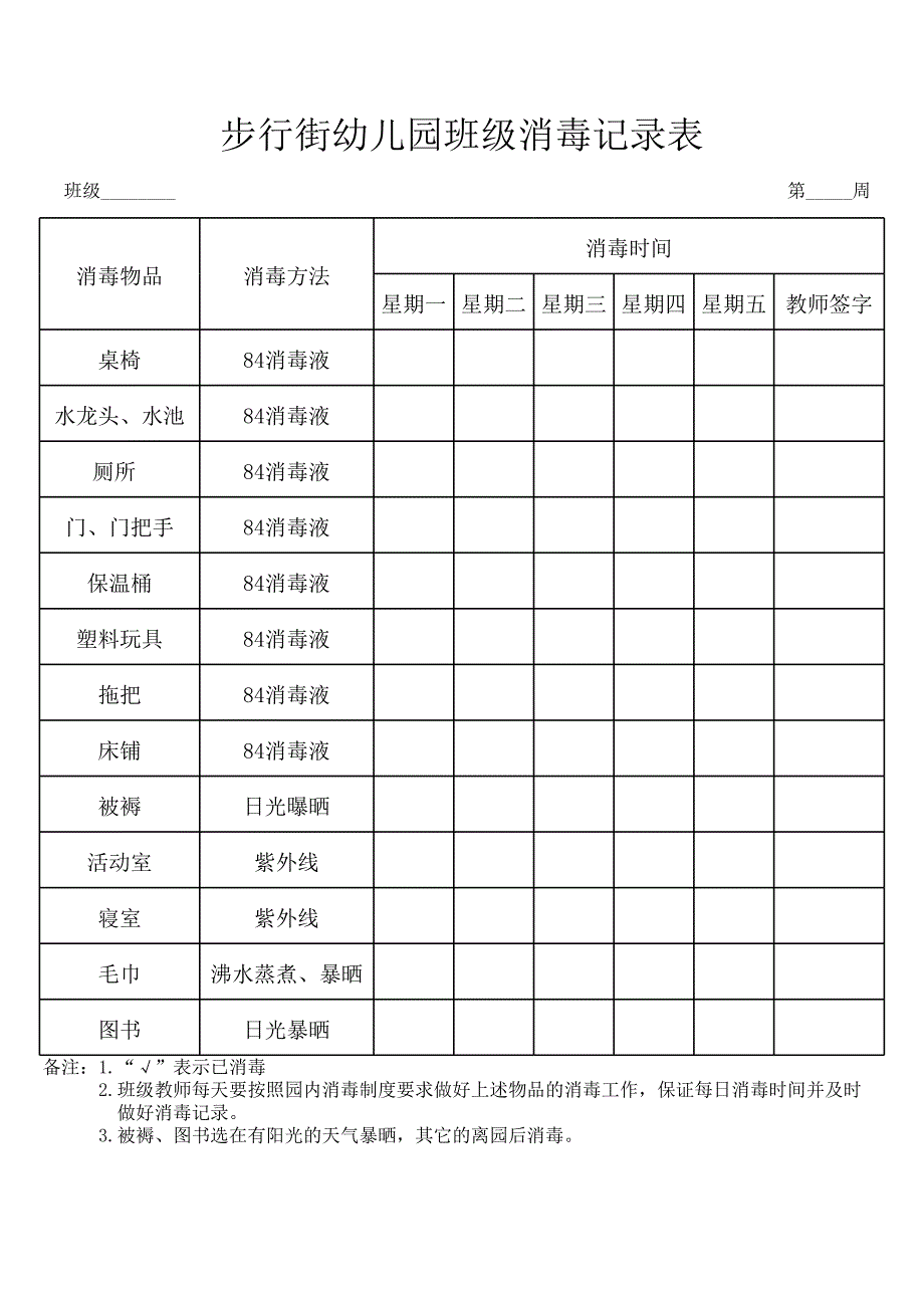 幼兒園班級消毒記錄表[共3頁]_第1頁