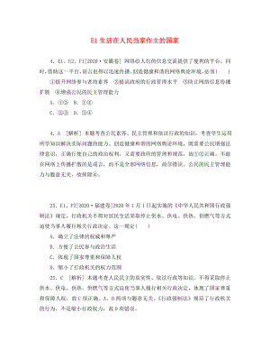 2020年高考政治 高考試題+模擬新題分類匯編專題5 公民的政治生活