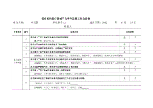 醫(yī)院醫(yī)療機(jī)構(gòu)醫(yī)療器械不良事件監(jiān)測(cè)工作自查表.doc