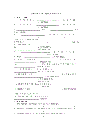 部編版七年級(jí)上冊(cè)語(yǔ)文古詩(shī)詞默寫(xiě).doc