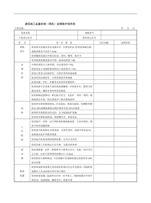 建筑施工起重機械（塔機）定期維護保養(yǎng)表.doc