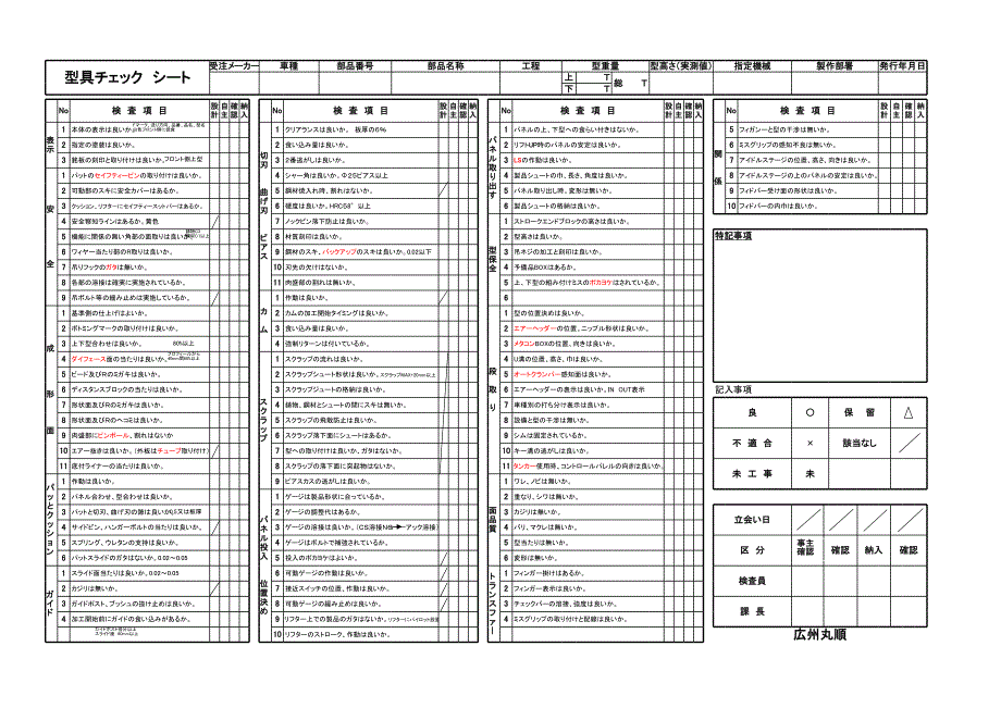 模具檢查表(中文版)_第1頁