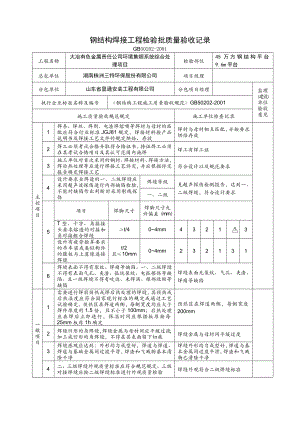 鋼結(jié)構(gòu)工程檢驗(yàn)批質(zhì)量驗(yàn)收記錄表全套.doc