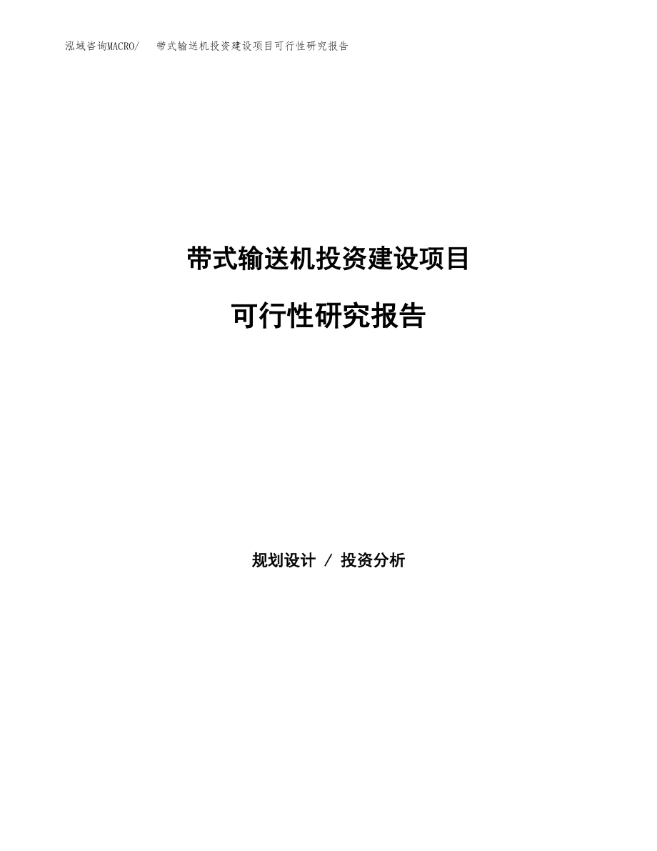 带式输送机投资建设项目可行性研究报告（发改委立项）.docx_第1页